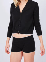 Black cashmere set cardigan and short