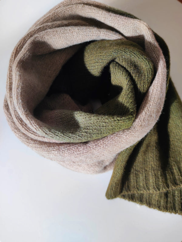 Gradient dip dye bi-color cashmere scarf
