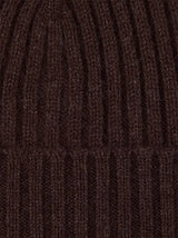 Chocolate knitted cashmere beanie
