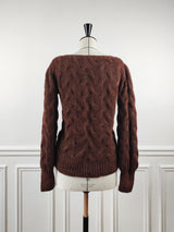 Chunky hand cable knit sweater in Alpaca