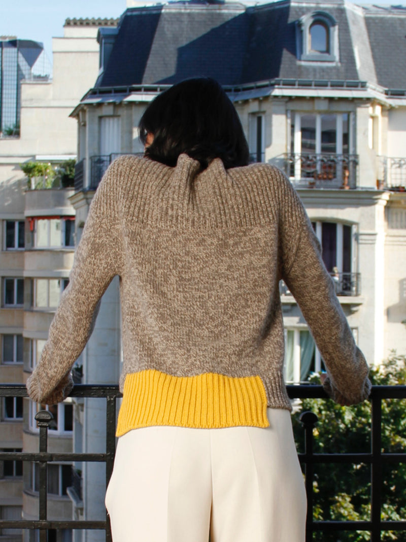 Chunky sweater in regenerated cashmere